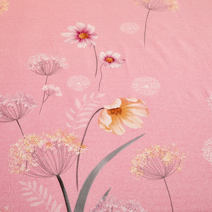 91家纺网 家纺一手货源 找家纺 雲归梦 2020新款多规格全棉加厚磨毛单枕套一对菊香满院-粉