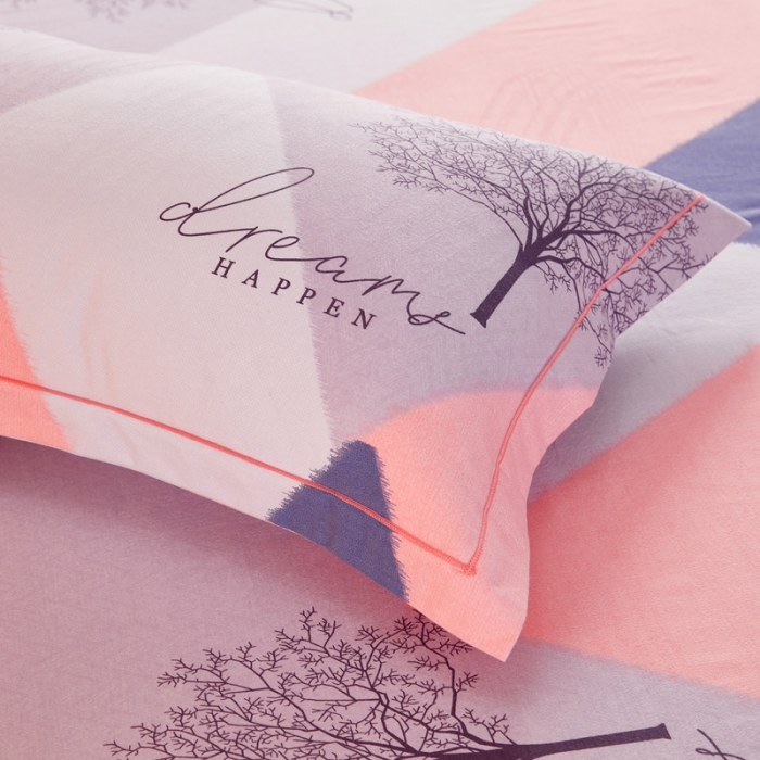 91家纺网 家纺一手货源 找家纺 雲归梦 2020新款多规格全棉加厚磨毛单枕套一对 幸福树