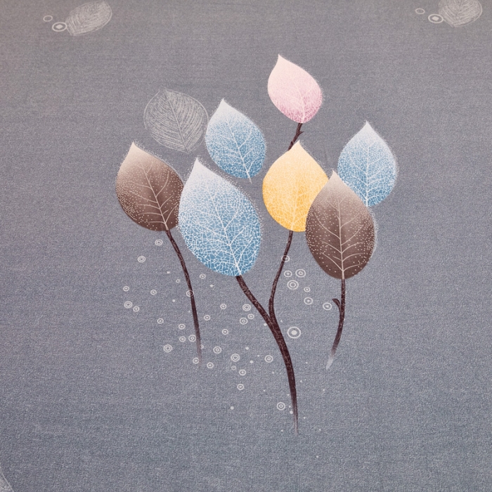 91家纺网 家纺一手货源 找家纺 雲归梦 2020新款多规格全棉加厚磨毛单枕套一对 羽叶-灰