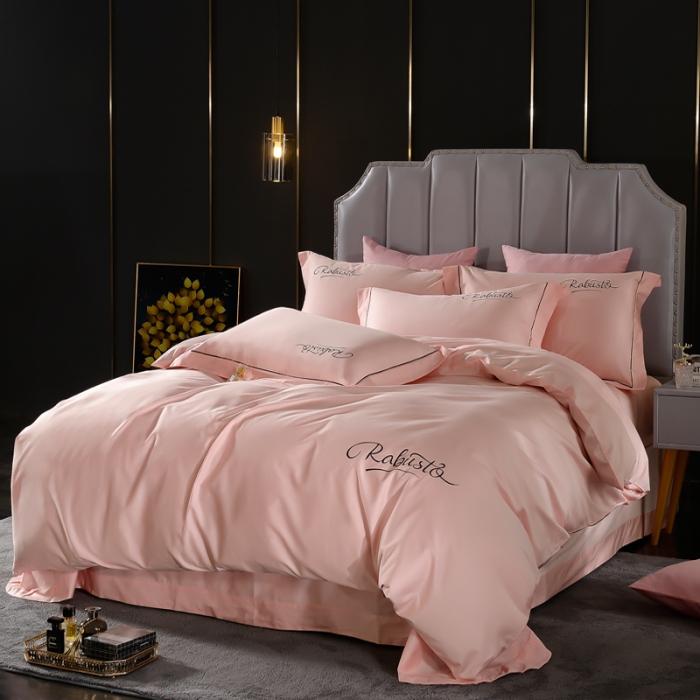 91家纺网 家纺一手货源 找家纺 80支埃及长绒棉时尚绣四件套全棉四件套