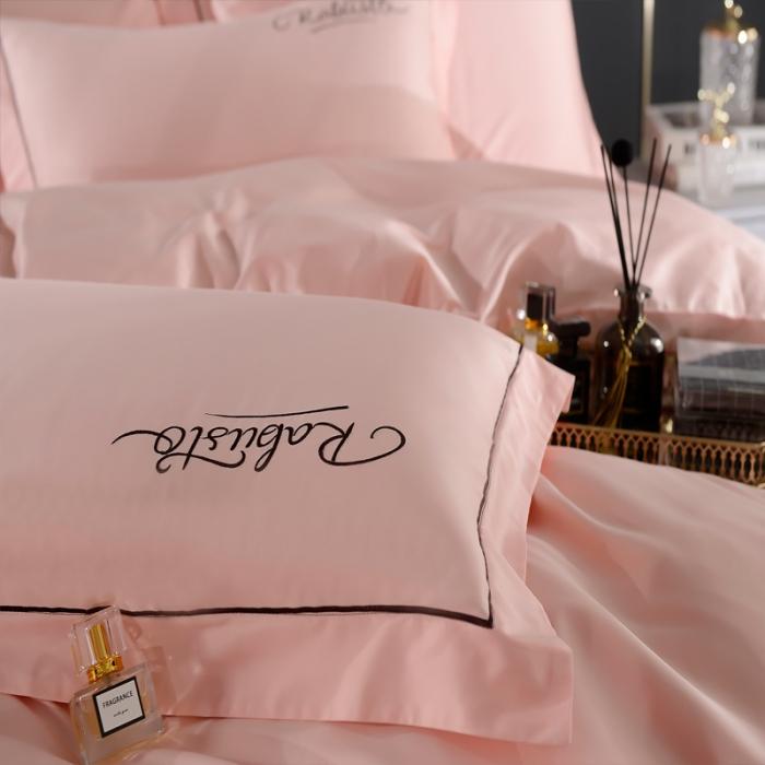 91家纺网 家纺一手货源 找家纺 80支埃及长绒棉时尚绣四件套全棉四件套