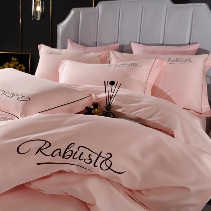 91家纺网 家纺一手货源 找家纺 80支埃及长绒棉时尚绣四件套全棉四件套