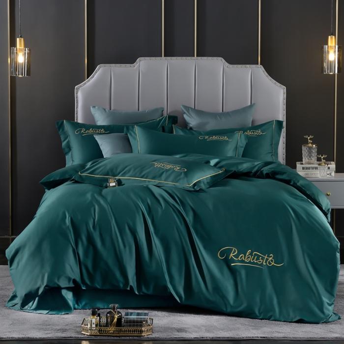 91家纺网 家纺一手货源 找家纺 80支埃及长绒棉时尚绣四件套全棉四件套