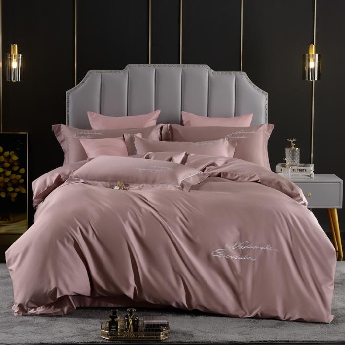 91家纺网 家纺一手货源 找家纺 80支埃及长绒棉时尚绣四件套全棉四件套