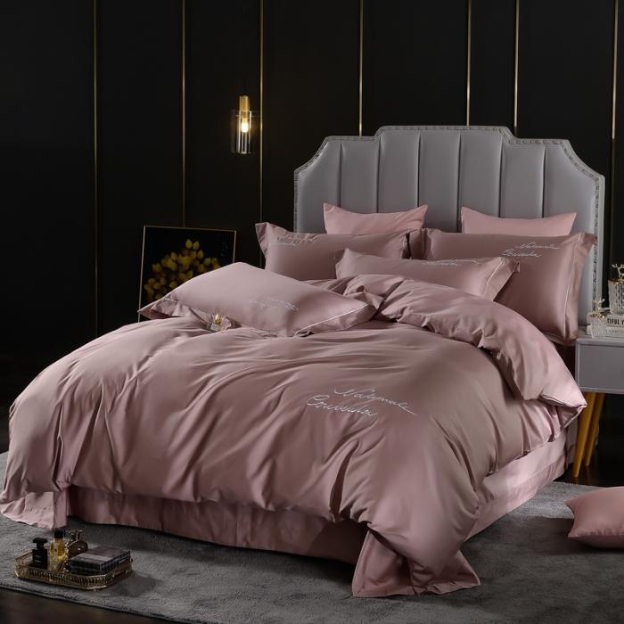 91家纺网 家纺一手货源 找家纺 80支埃及长绒棉时尚绣四件套全棉四件套