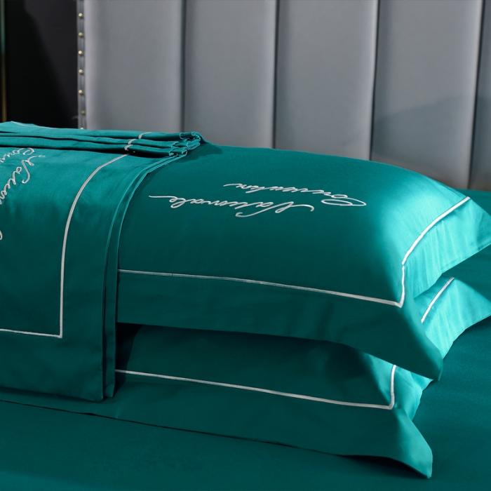 91家纺网 家纺一手货源 找家纺 80支埃及长绒棉时尚绣四件套全棉四件套