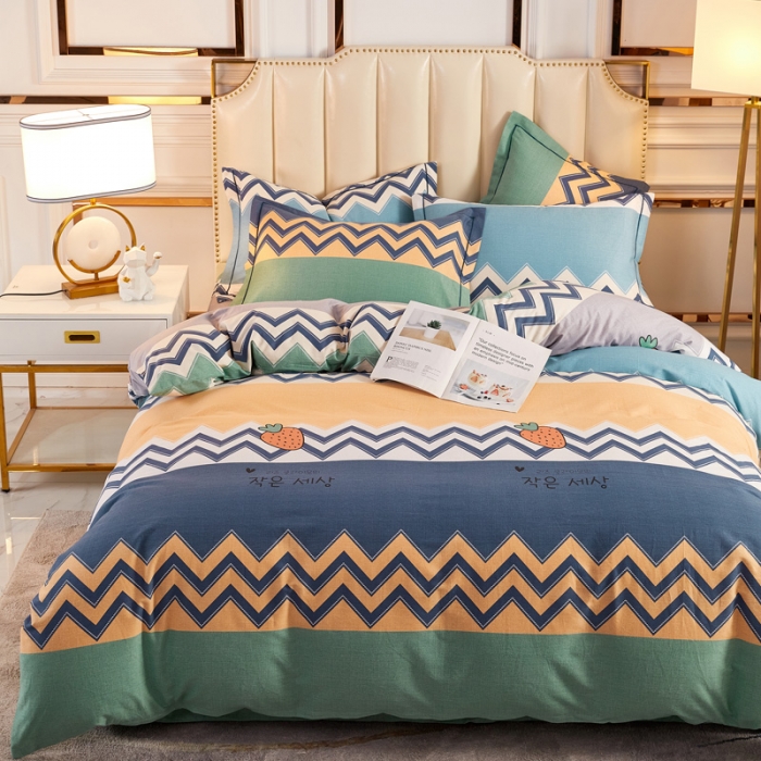 91家纺网 家纺一手货源 找家纺 雲归梦 2020新款多规格全棉加厚磨毛单被套 波西草莓-蓝