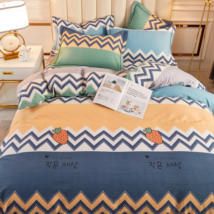 91家纺网 家纺一手货源 找家纺 雲归梦 2020新款多规格全棉加厚磨毛单被套 波西草莓-蓝