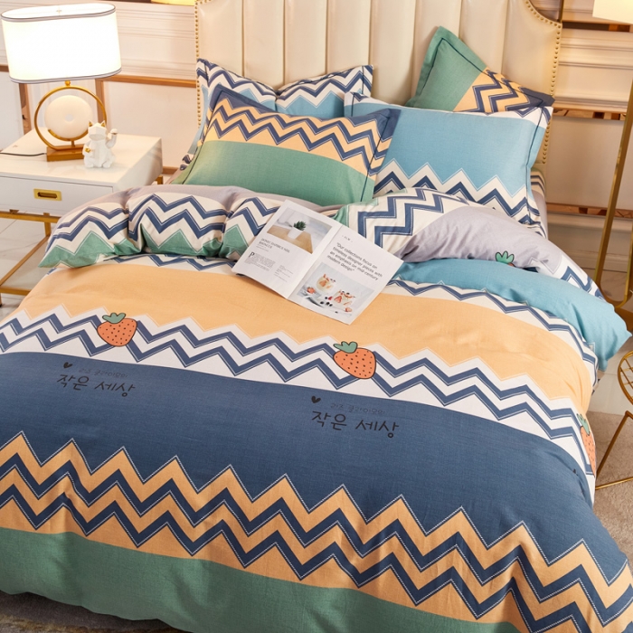 91家纺网 家纺一手货源 找家纺 雲归梦 2020新款多规格全棉加厚磨毛单被套 波西草莓-蓝