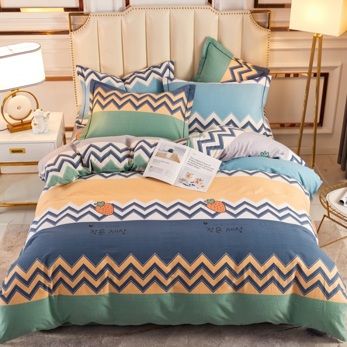 91家纺网 家纺一手货源 找家纺 雲归梦 2020新款多规格全棉加厚磨毛单被套 波西草莓-蓝