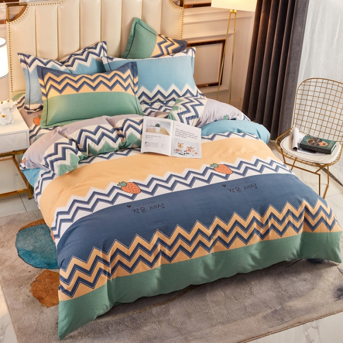 91家纺网 家纺一手货源 找家纺 雲归梦 2020新款多规格全棉加厚磨毛单被套 波西草莓-蓝