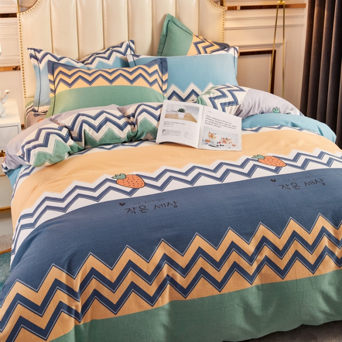 91家纺网 家纺一手货源 找家纺 雲归梦 2020新款多规格全棉加厚磨毛单被套 波西草莓-蓝