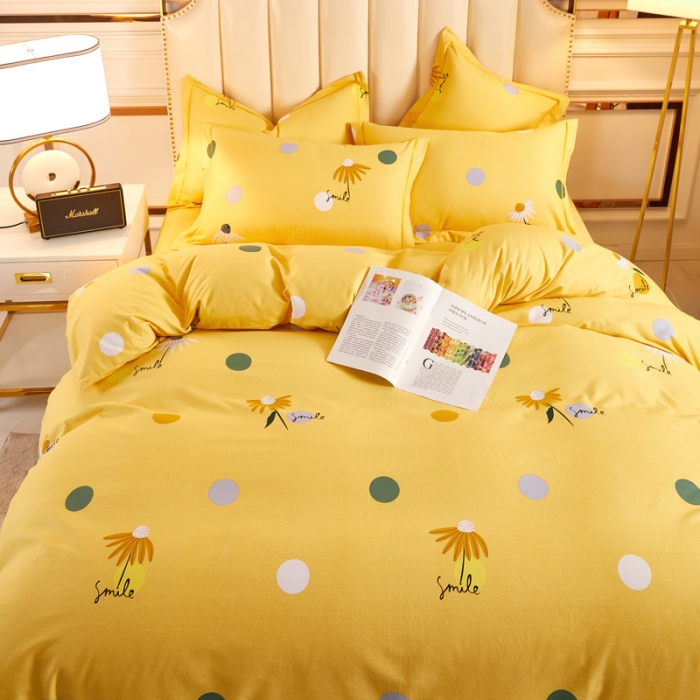 91家纺网 家纺一手货源 找家纺 雲归梦 2020新款多规格全棉加厚磨毛单被套 彩虹点-黄