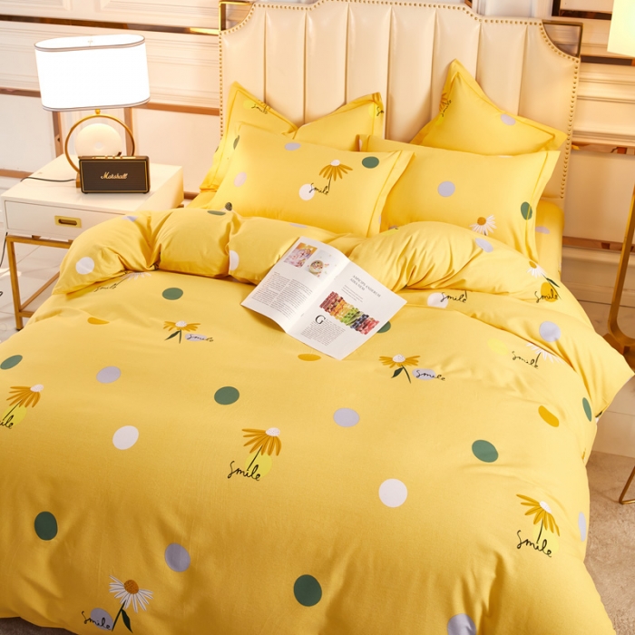 91家纺网 家纺一手货源 找家纺 雲归梦 2020新款多规格全棉加厚磨毛单被套 彩虹点-黄