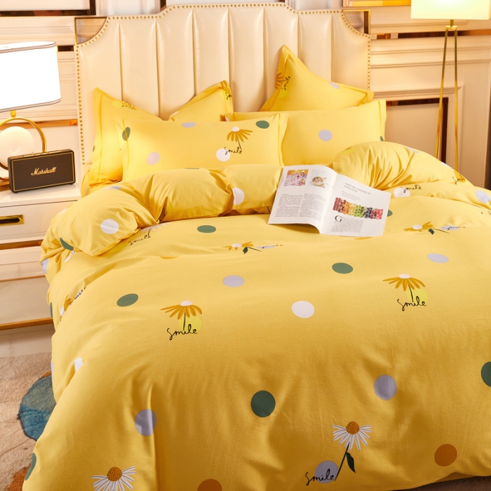 91家纺网 家纺一手货源 找家纺 雲归梦 2020新款多规格全棉加厚磨毛单被套 彩虹点-黄