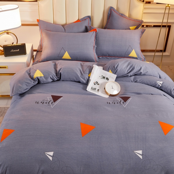 91家纺网 家纺一手货源 找家纺 雲归梦 2020新款多规格全棉加厚磨毛单被套 几何时光-灰