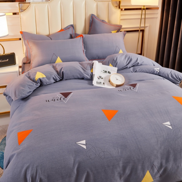 91家纺网 家纺一手货源 找家纺 雲归梦 2020新款多规格全棉加厚磨毛单被套 几何时光-灰