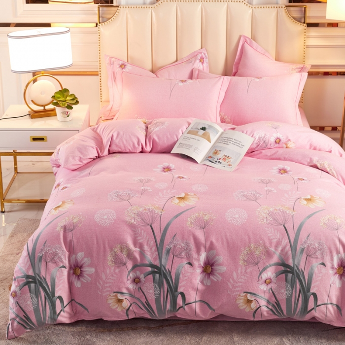 91家纺网 家纺一手货源 找家纺 雲归梦 2020新款多规格全棉加厚磨毛单被套 菊香满院-粉