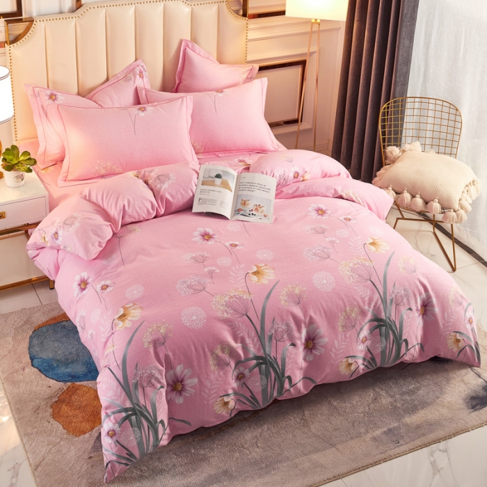 91家纺网 家纺一手货源 找家纺 雲归梦 2020新款多规格全棉加厚磨毛单被套 菊香满院-粉