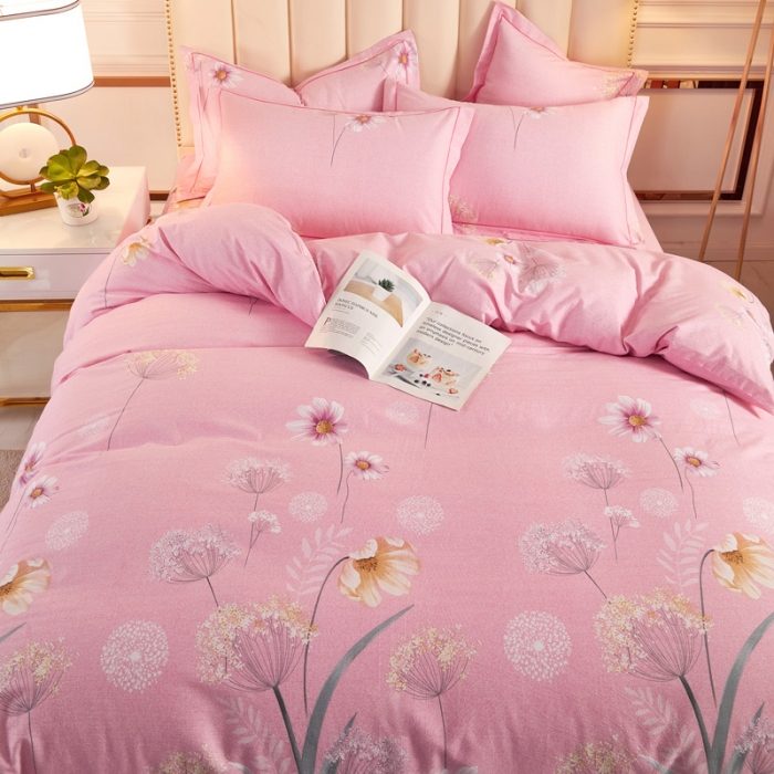 91家纺网 家纺一手货源 找家纺 雲归梦 2020新款多规格全棉加厚磨毛单被套 菊香满院-粉