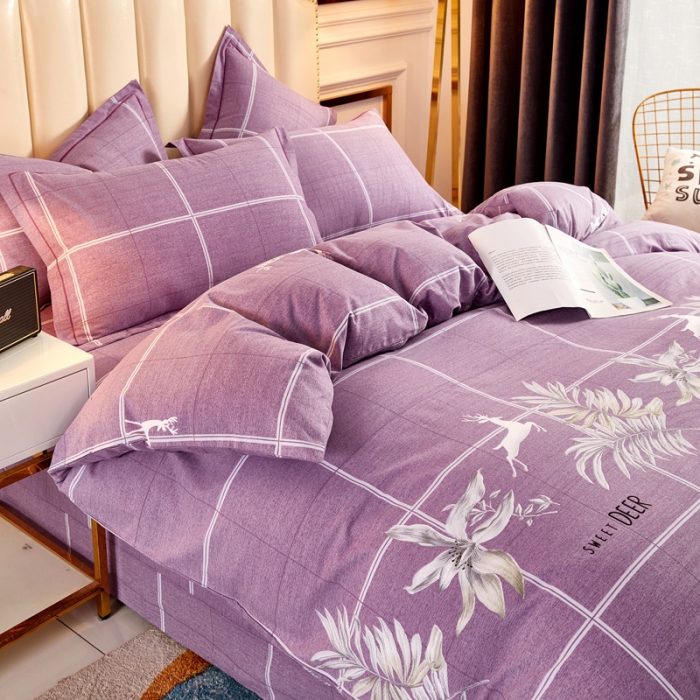 91家纺网 家纺一手货源 找家纺 雲归梦 2020新款多规格全棉加厚磨毛单被套 梦逸-粉