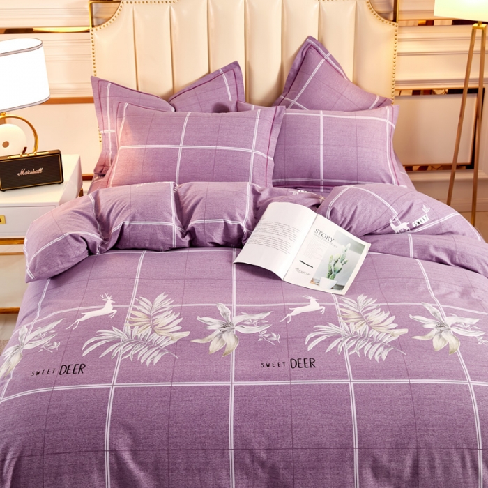 91家纺网 家纺一手货源 找家纺 雲归梦 2020新款多规格全棉加厚磨毛单被套 梦逸-粉