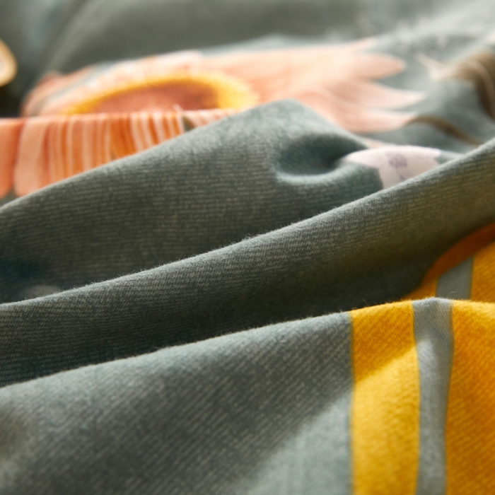 91家纺网 家纺一手货源 找家纺 雲归梦 2020新款多规格全棉加厚磨毛单被套 陌上花开-绿