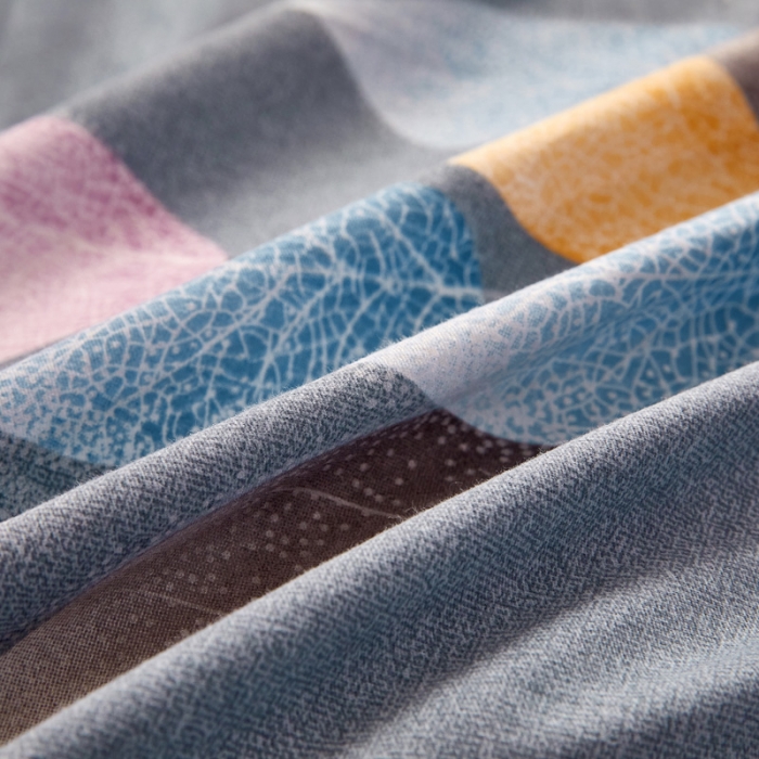 91家纺网 家纺一手货源 找家纺 雲归梦 2020新款多规格全棉加厚磨毛单被套 羽叶-灰