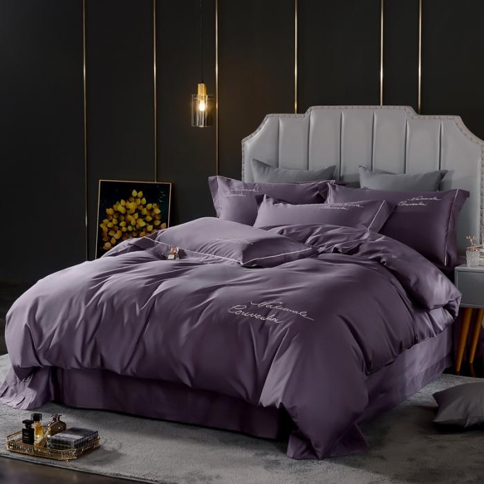 91家纺网 家纺一手货源 找家纺 80支埃及长绒棉时尚绣四件套全棉四件套