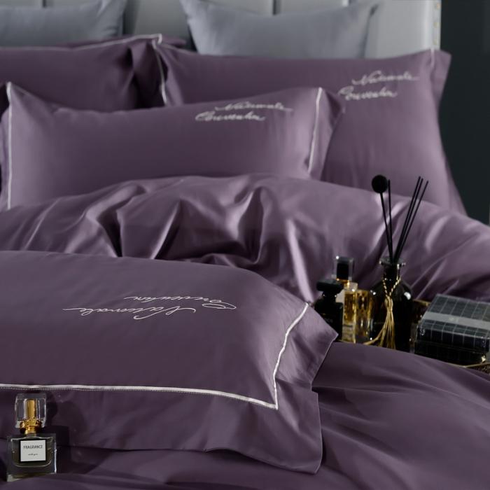 91家纺网 家纺一手货源 找家纺 80支埃及长绒棉时尚绣四件套全棉四件套