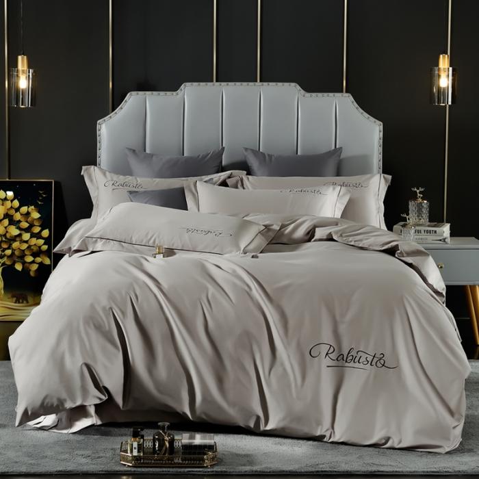 91家纺网 家纺一手货源 找家纺 80支埃及长绒棉时尚绣四件套全棉四件套