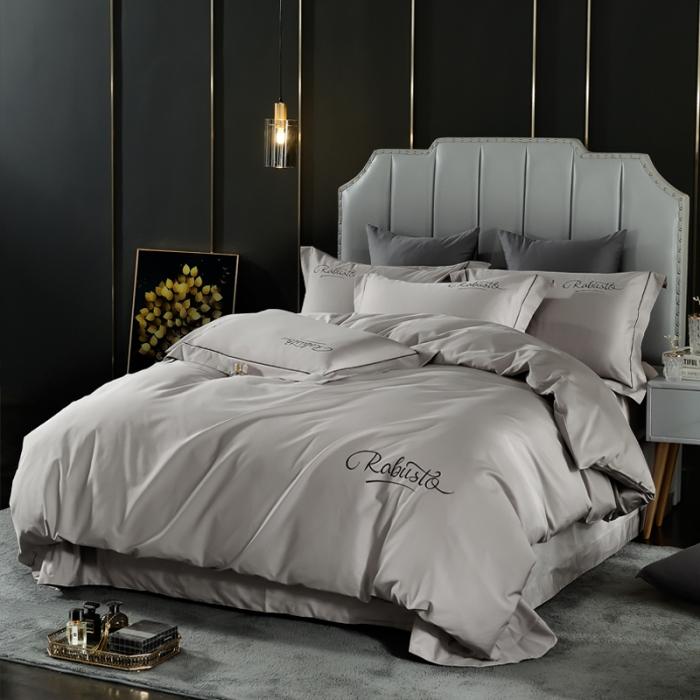 91家纺网 家纺一手货源 找家纺 80支埃及长绒棉时尚绣四件套全棉四件套