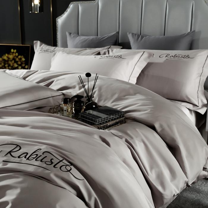 91家纺网 家纺一手货源 找家纺 80支埃及长绒棉时尚绣四件套全棉四件套