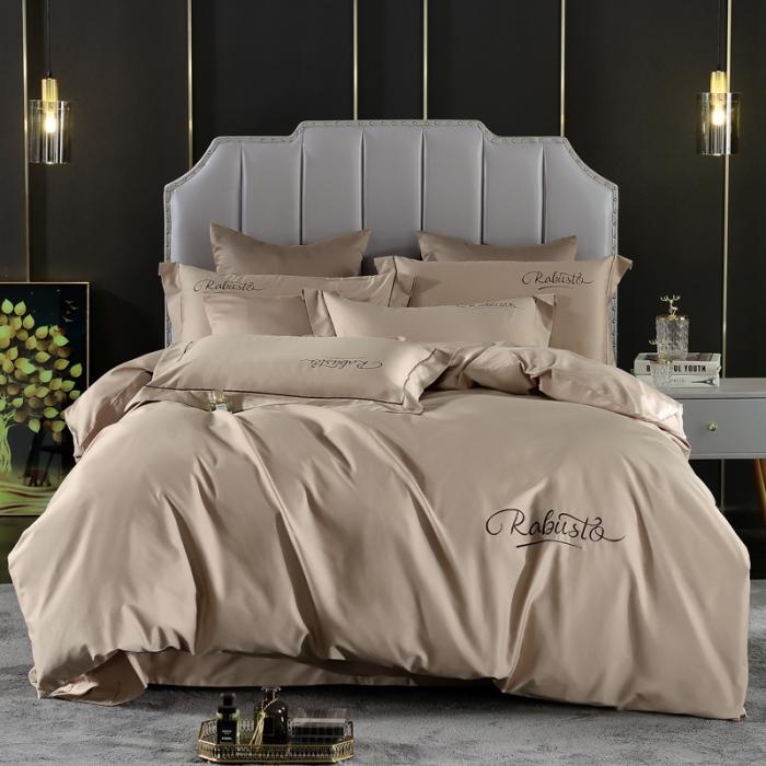 91家纺网 家纺一手货源 找家纺 80支埃及长绒棉时尚绣四件套全棉四件套