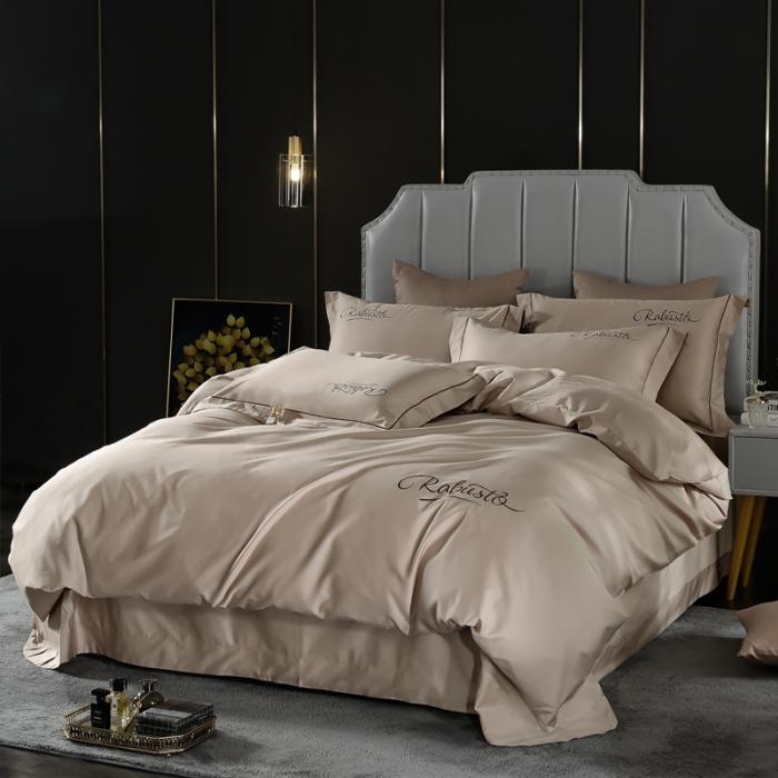 91家纺网 家纺一手货源 找家纺 80支埃及长绒棉时尚绣四件套全棉四件套