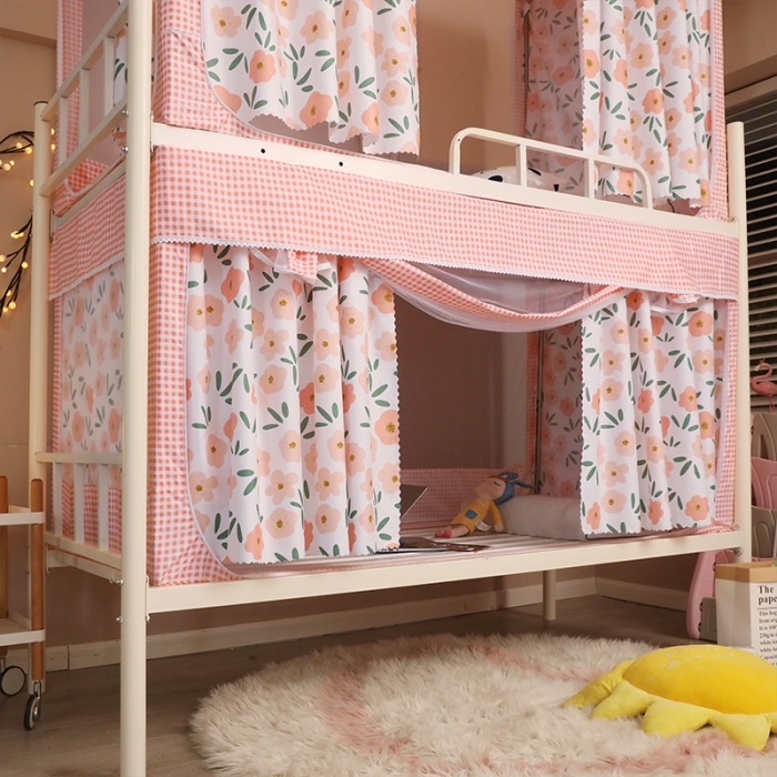 91家纺网 家纺一手货源 找家纺 新太阳 2022新款碎花学生床帘蚊帐 繁花似锦-粉玉