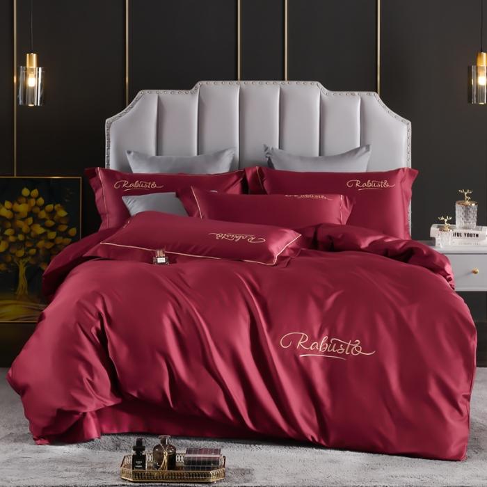 91家纺网 家纺一手货源 找家纺 80支埃及长绒棉时尚绣四件套全棉四件套