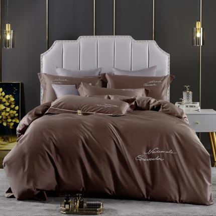 80支埃及长绒棉时尚绣四件套全棉四件套