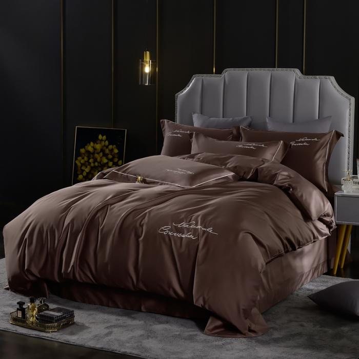 91家纺网 家纺一手货源 找家纺 80支埃及长绒棉时尚绣四件套全棉四件套