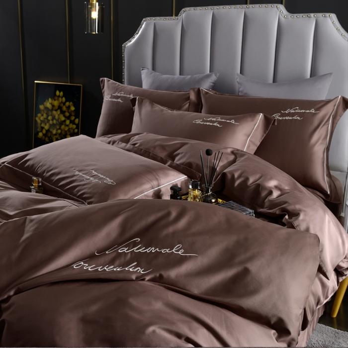 91家纺网 家纺一手货源 找家纺 80支埃及长绒棉时尚绣四件套全棉四件套