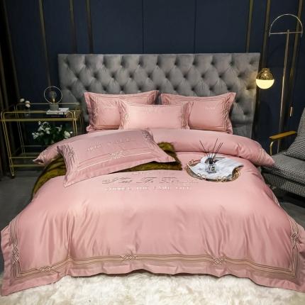 91家纺网 家纺一手货源 找家纺 （总）利欧 2025新款简欧刺绣冰丝水洗真丝四件套