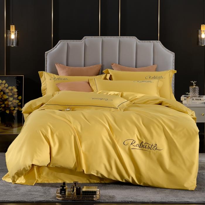 91家纺网 家纺一手货源 找家纺 80支埃及长绒棉时尚绣四件套全棉四件套