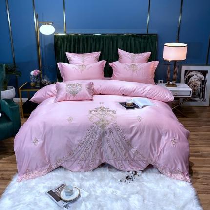 91家纺网 家纺一手货源 找家纺 （总）宅家居60支贡缎真臻品丝B版纯棉刺绣卡瑞娜四件套实拍