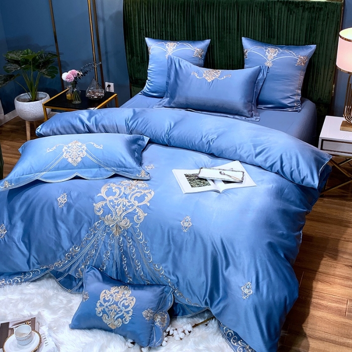 91家纺网 家纺一手货源 找家纺 （总）宅家居60支贡缎真臻品丝B版纯棉刺绣卡瑞娜四件套实拍