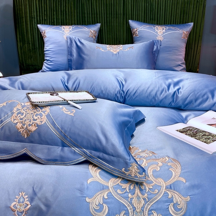 91家纺网 家纺一手货源 找家纺 （总）宅家居60支贡缎真臻品丝B版纯棉刺绣卡瑞娜四件套实拍