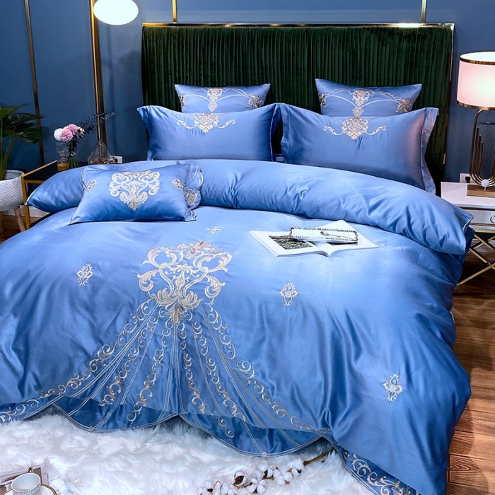 91家纺网 家纺一手货源 找家纺 （总）宅家居60支贡缎真臻品丝B版纯棉刺绣卡瑞娜四件套实拍