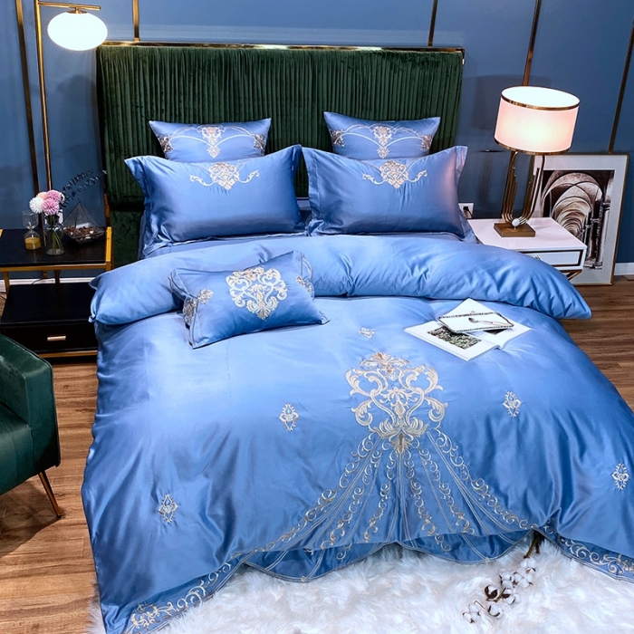 91家纺网 家纺一手货源 找家纺 （总）宅家居60支贡缎真臻品丝B版纯棉刺绣卡瑞娜四件套实拍