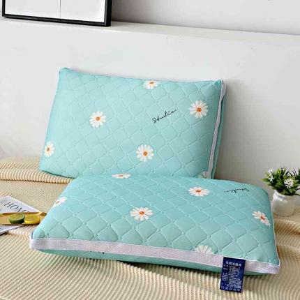 91家纺网 家纺一手货源 找家纺 九州枕芯 2020新款天然乳胶热熔枕 小雏菊浅绿