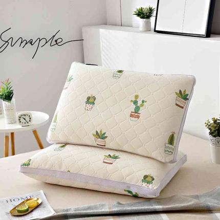 91家纺网 家纺一手货源 找家纺 九州枕芯 2020新款天然乳胶热熔枕 小清新米黄