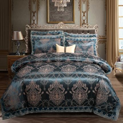 91家纺网 家纺一手货源 找家纺 （总）韩秀家纺 13372全棉纯棉蕾丝贡缎提花四件套